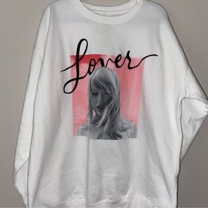 taylor swift lover white crewneck nwot